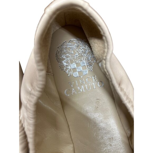 Vince Camuto Womens Leather Ballet Flats Size 8M Beige Elastic Slip-On - Picture 3 of 7